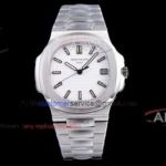 Replica PF Factory Patek Philippe Nautilus Replica Watches - White Dial Stainless Steel Watch